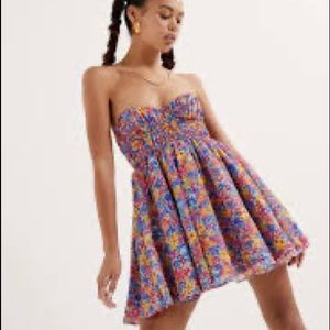 SASHA STRAPLESS MINI DRESS IN BLUE for l&l